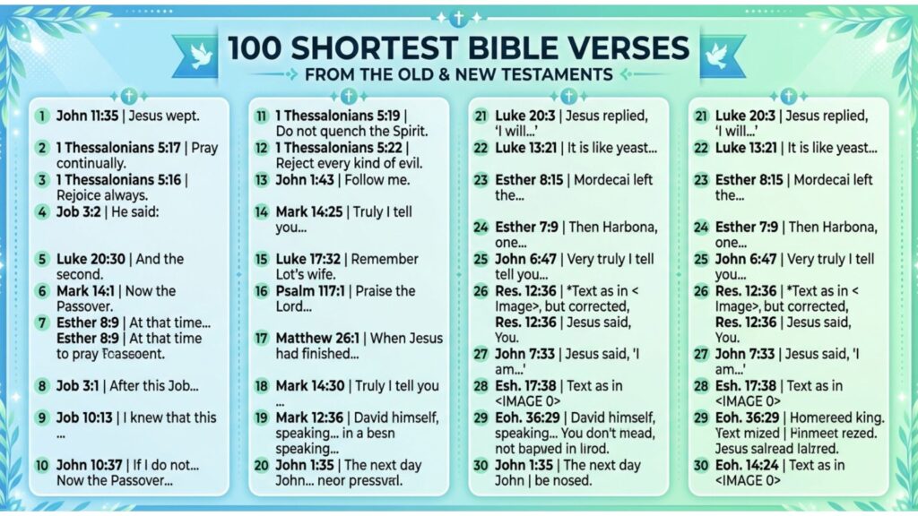 100 Shortest Bible Verses