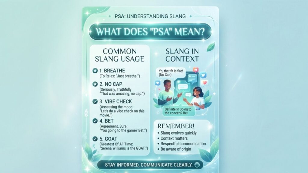 PSA Slang Meaning