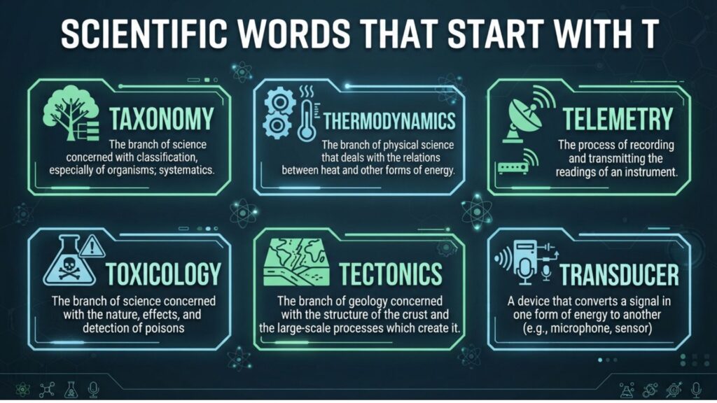 Scientific Words That Start With T